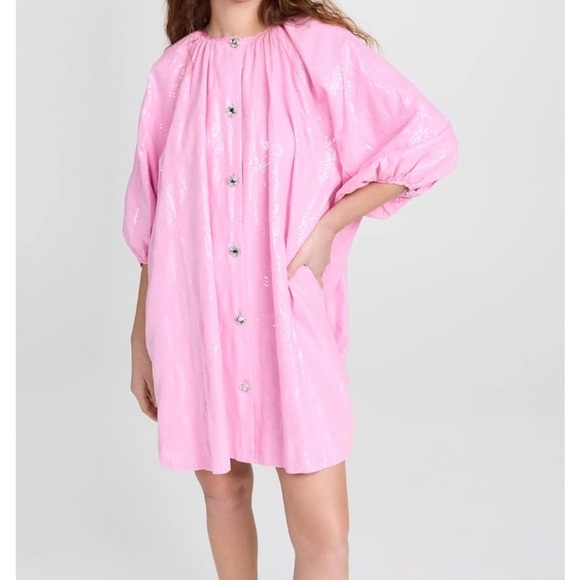 Stine Goya Women's Yordano Dress, Liquified Grid Pink, S - Picture 4 of 5